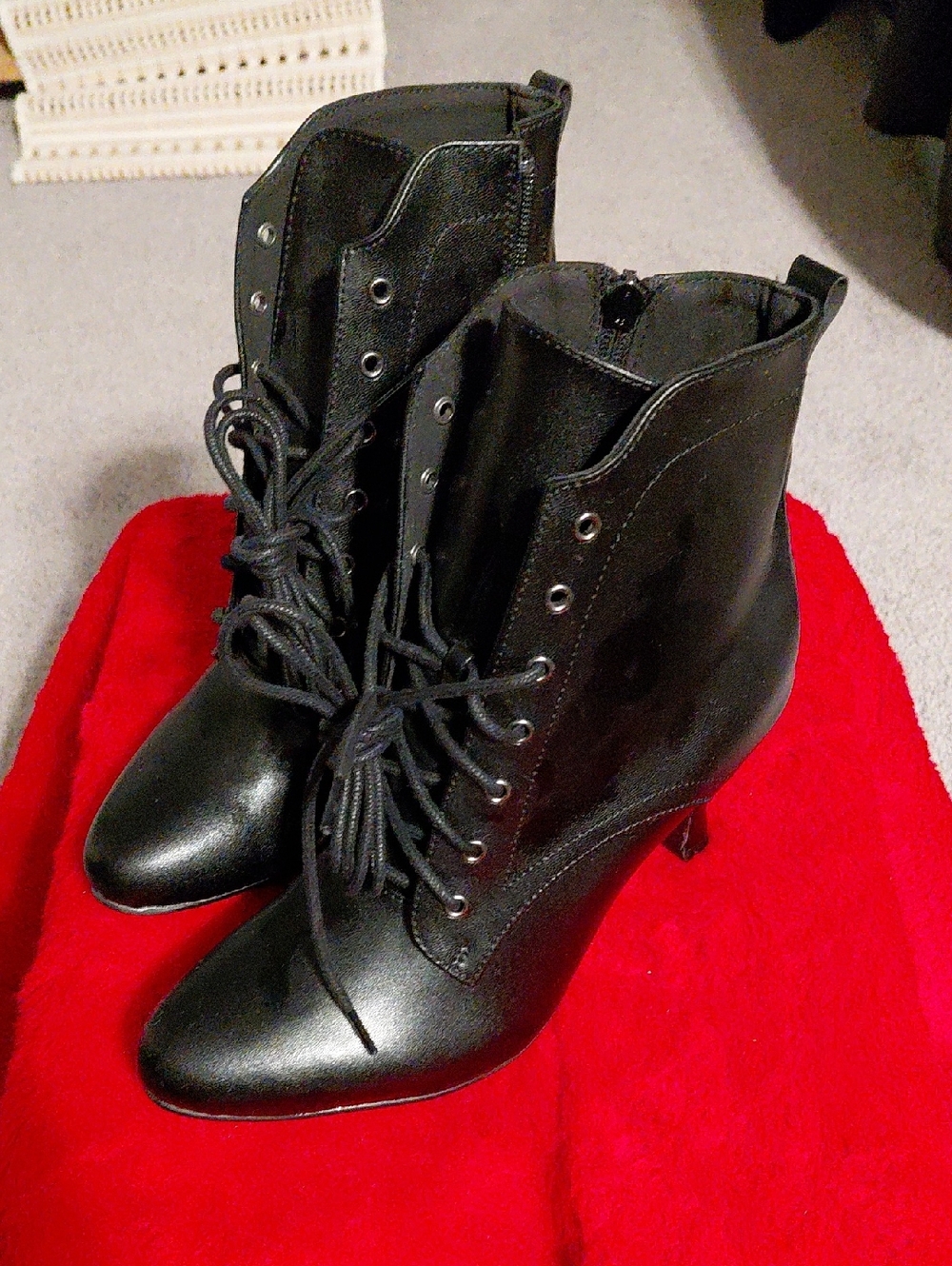 Women's Black Lace-Up Ankle Boots